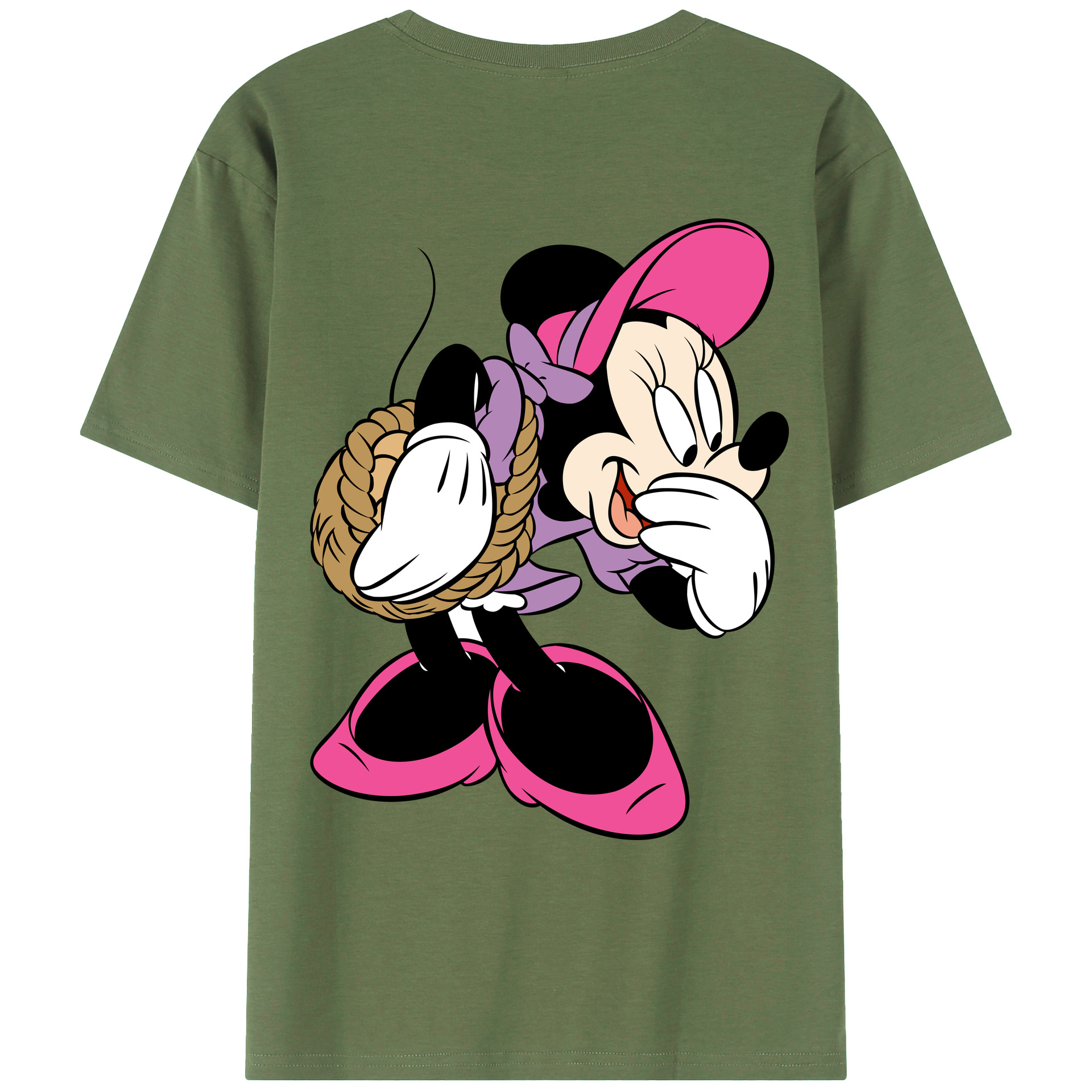 ミッキーマウス Mickey Mouse 綿100％ メンズ半袖Tシャツ（バックプリント） 通気性